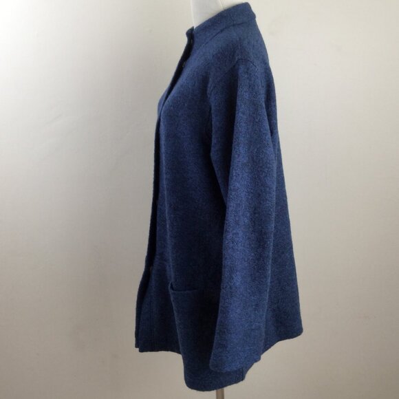 PureJill Wool Blend Button Blue Cardigan m - Picture 3 of 9